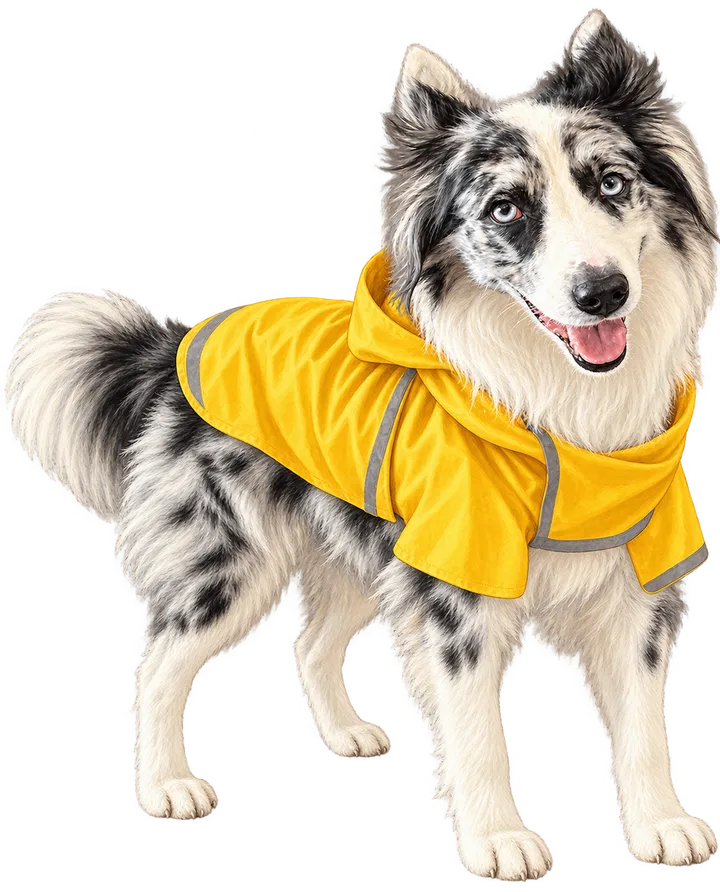Ilustración de Avena con su impermeable amarillo.